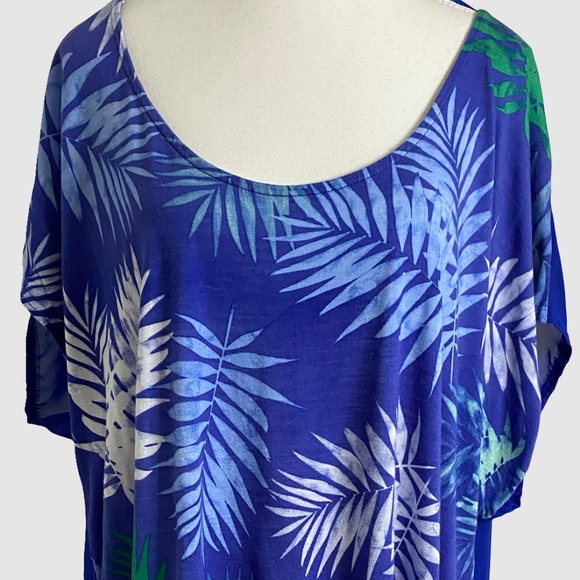Candy Couture Plus Tropical Summer Vacation Beach Light Sheer Top-Sz-2X - Picture 3 of 16